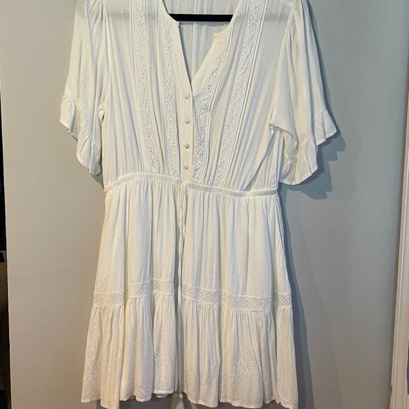 Magnolia Dresses & Skirts - Magnolia Boutique White Babydoll Mini-Dress, Large - NWOT
